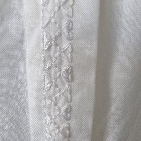 Rene Margo I.C .I women's 100% linen sleeveless shirt size 16 embroidery - Picture 5 of 8